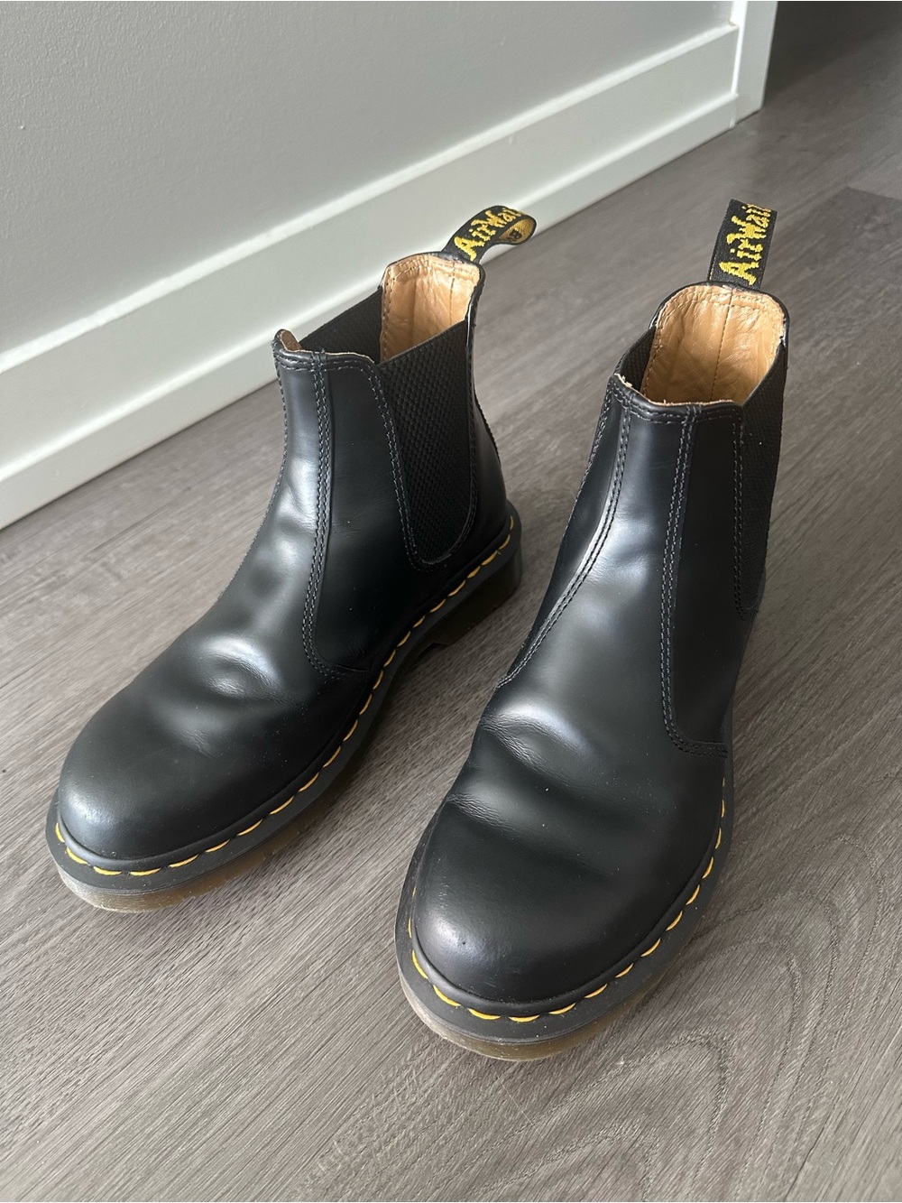 Dr. Martens 2976 Chelsea Boots with Yellow Stitching